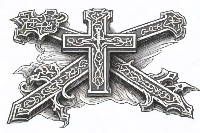 Three Crosses Whit Bible Scripture