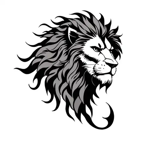 Lion Woman Survivor Symbol Intertwined