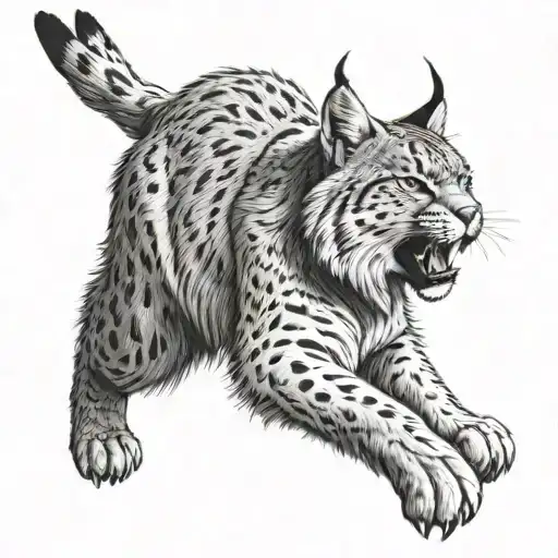 A Lynx Forward Facing Seated Position With Wind In Its Hair