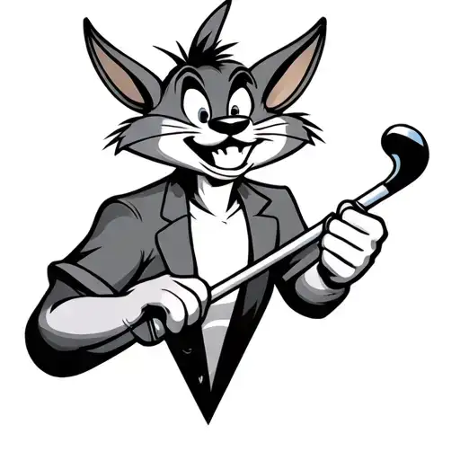 Give Me A Tattoo Of Looney Toon Taz Holding Golf Club