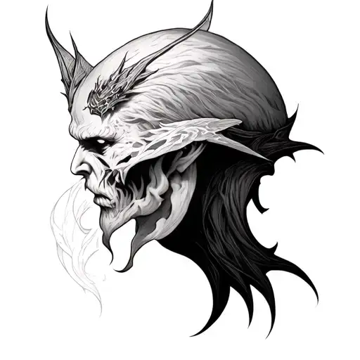 Create A Lucifer Tattoo Design For Shoulder That Will Spread Till The Neck And Arms
