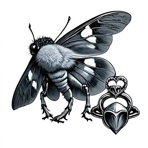 Moth With Claddagh Ring Combined