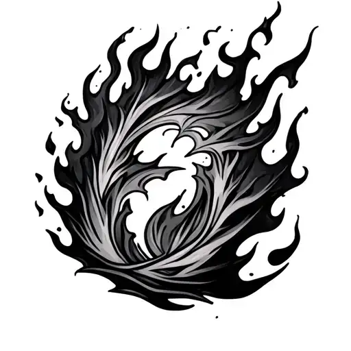 Black Flames Right Arm