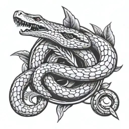 Snake And Knife Surrounded