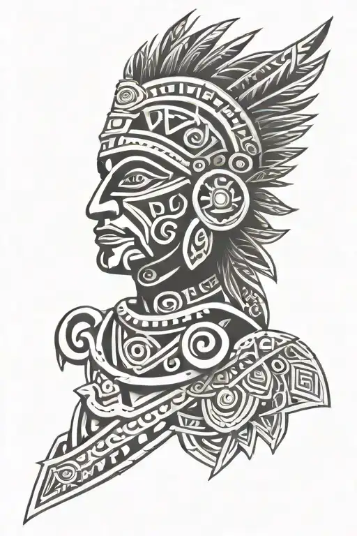 Aztec Tribal In A Polynesian Style