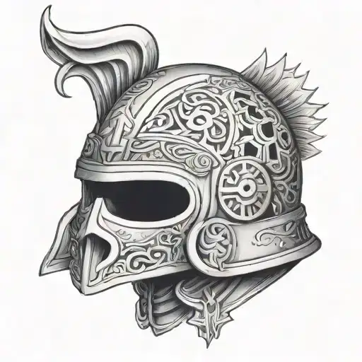 Helmet Adorned With Symbols