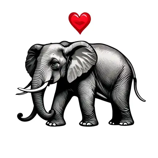 Elephant And Heart