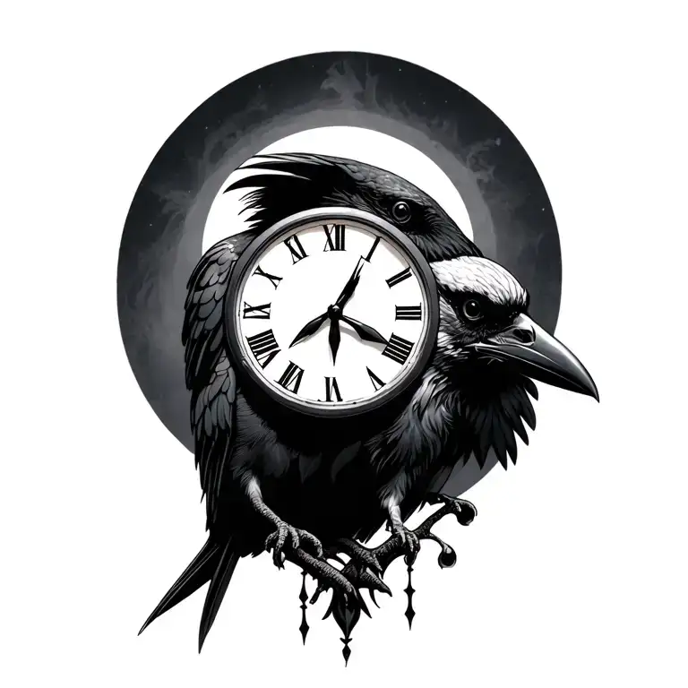 Raven With A Clock