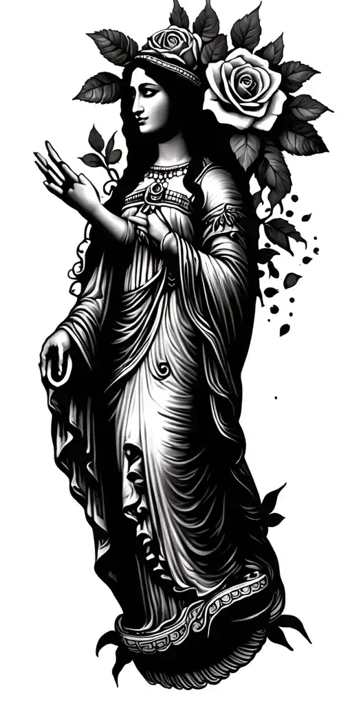 Guadalupe Mexican With Roses