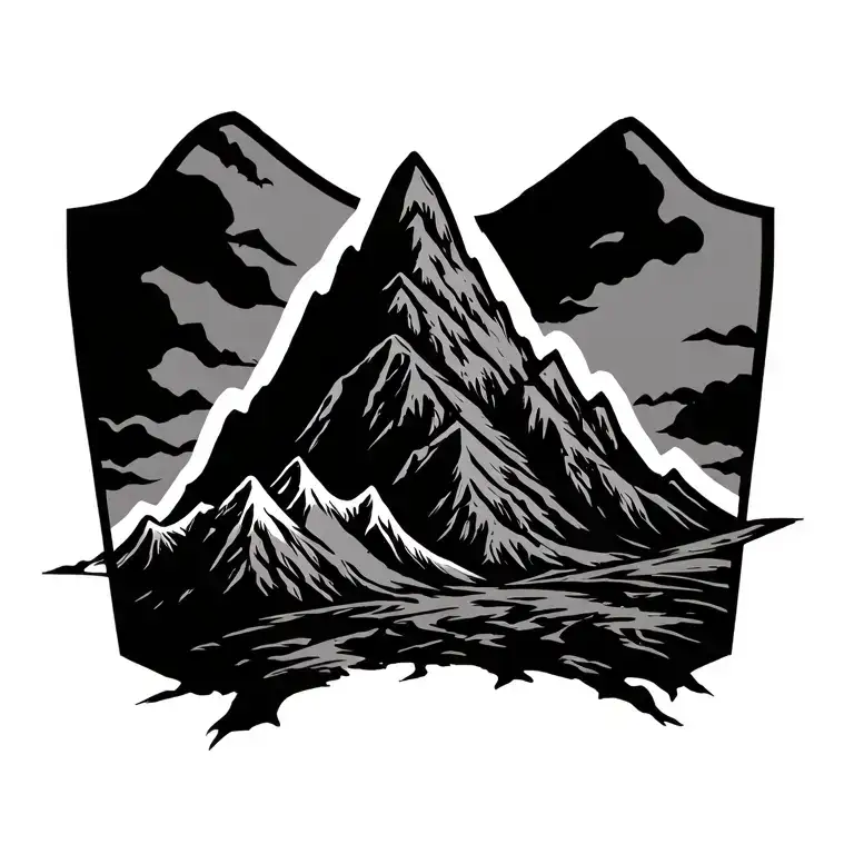 Mountain Content In The Style Of A La Cholo