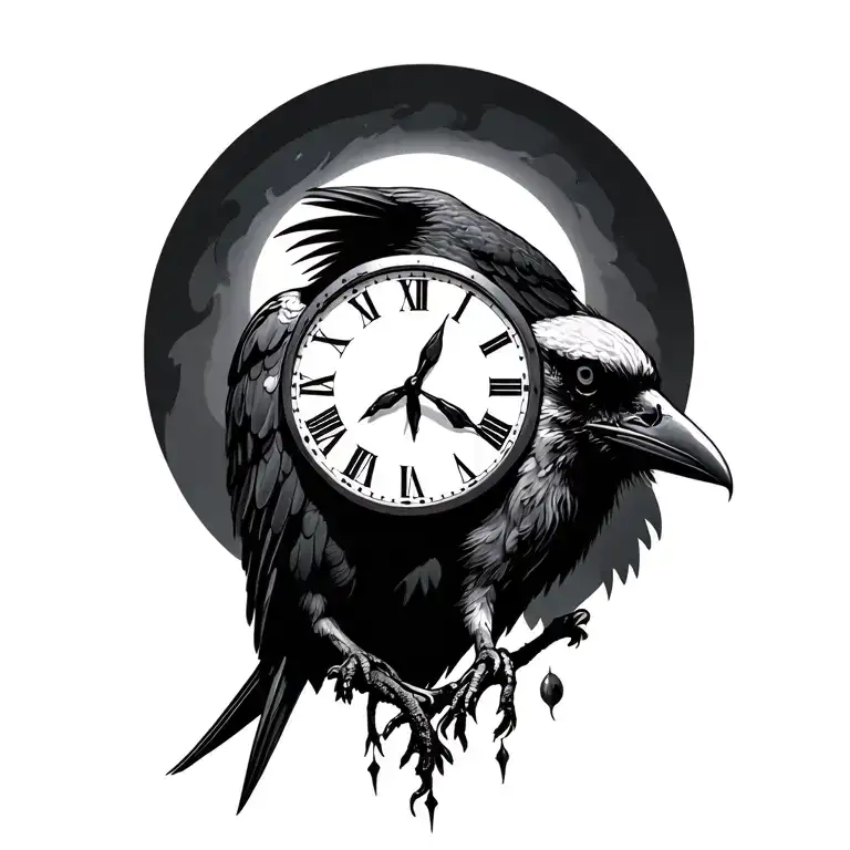 Raven With A Clock
