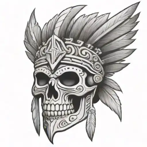 Aztec Skull From Side View