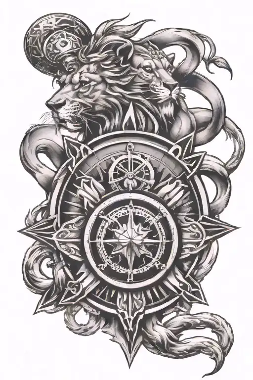 Lion And Compass With Halligan Fallen Firefighter