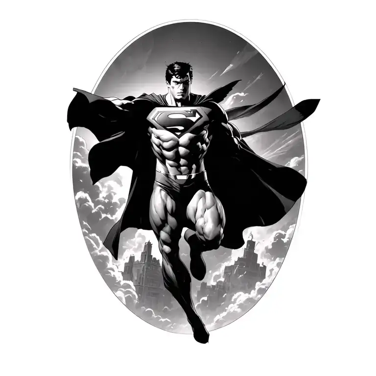 Superman Mid Flight And Fight Scene