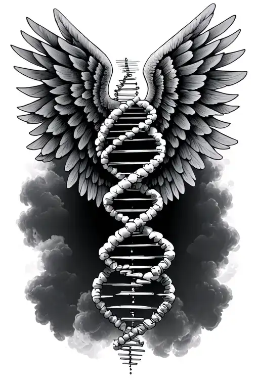 Dna Molecule In Wings Flying