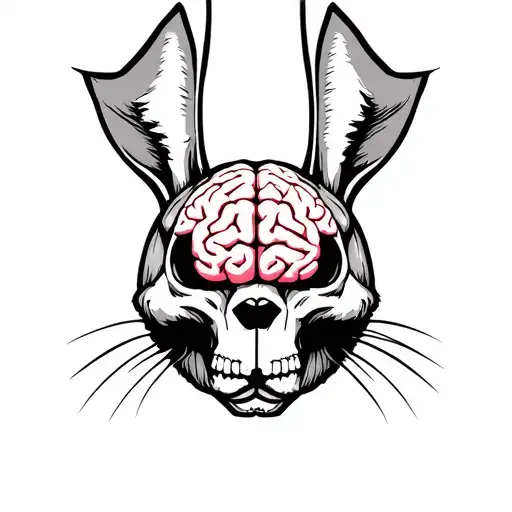 Rabbit Head With A Brain In Place Of The Skull