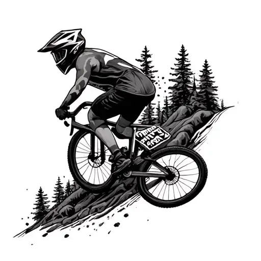 Bike Falling Downhill And Trust The Process Written On Knee