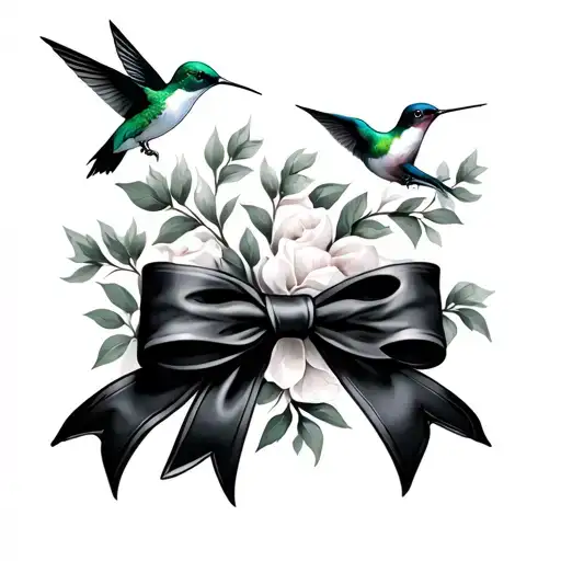 Bow With Hummingbirds