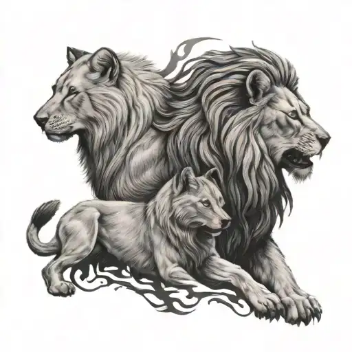Lion And Wolf