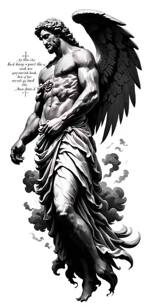 St Michael And Bible Verse And Clouds