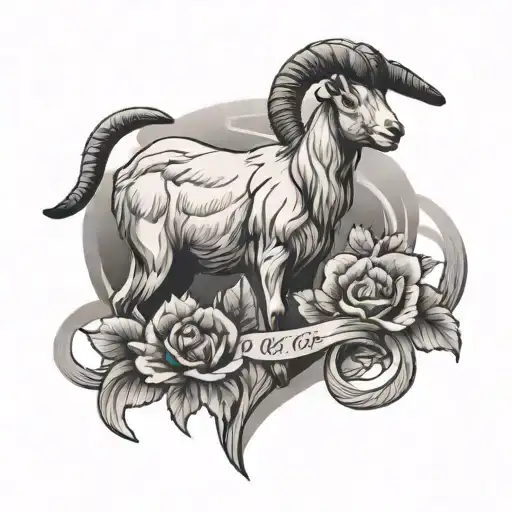 A Culinary-themed Sleeve Featuring A Goat As The Central Element