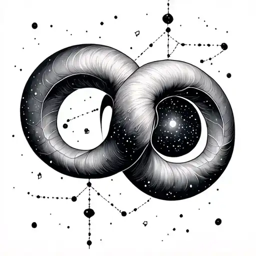 Aries Constellation Intertwined With Libra Constellation