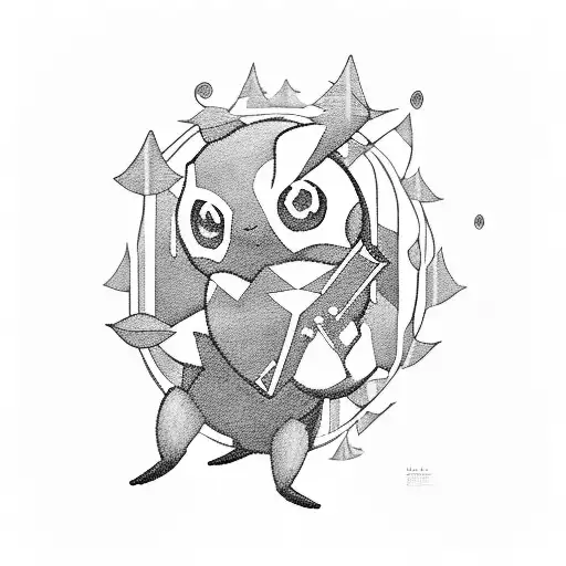 A Teacher Surrounded By A Forest Of Musical Notes And Pokemon