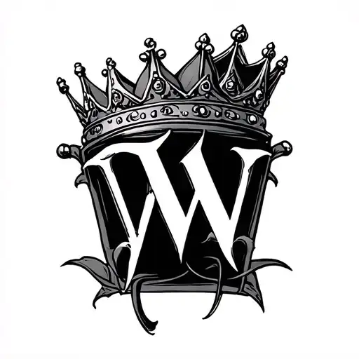 W With Crown Surrounded