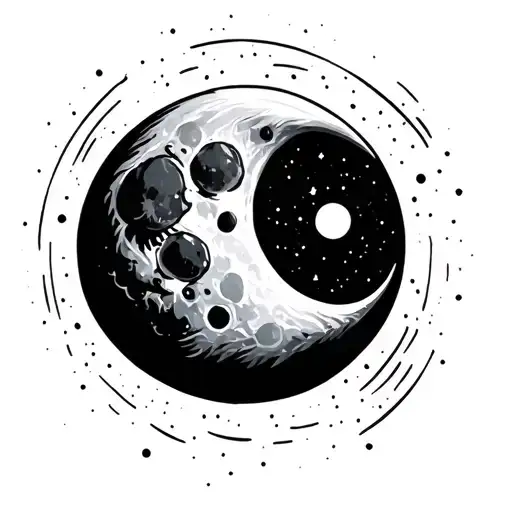 Moon Color Tattoo Design For Men