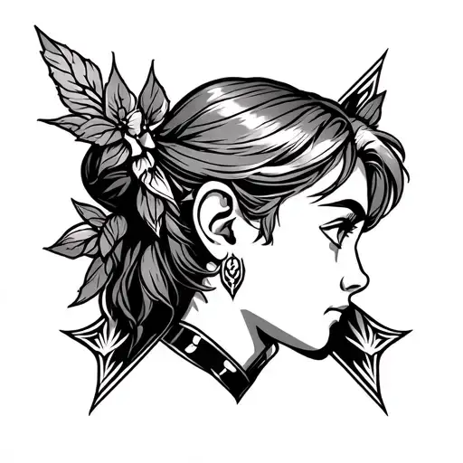 Zelda Behind Ear Tattoo Design
