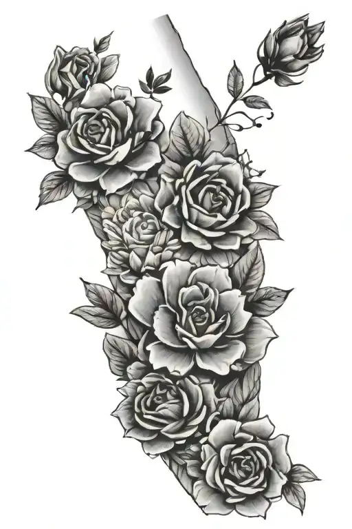 Paw Print And Flowers Wrapped Around Arm Sleeve