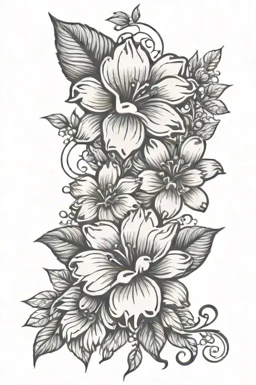 Paw Print And Flower Intertwined