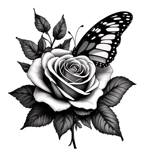 Izzy With Butterfly And Rose