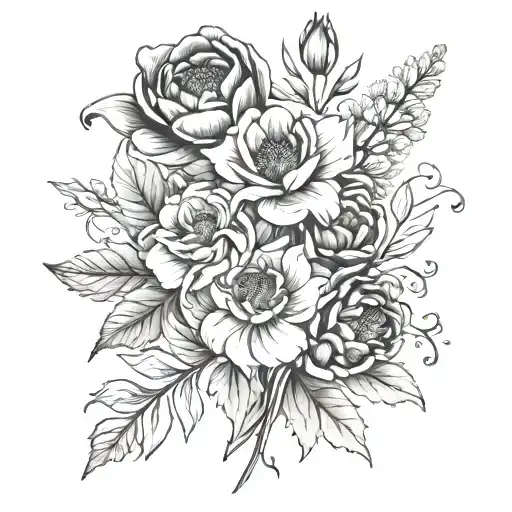 January Febuary April September And October Birthflower Bouquet