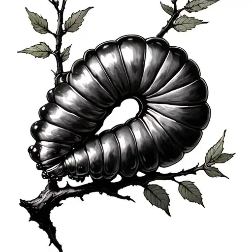 Catipillar Chrysalis On A Branch Symbolizing Personal Transformation With A Gemini