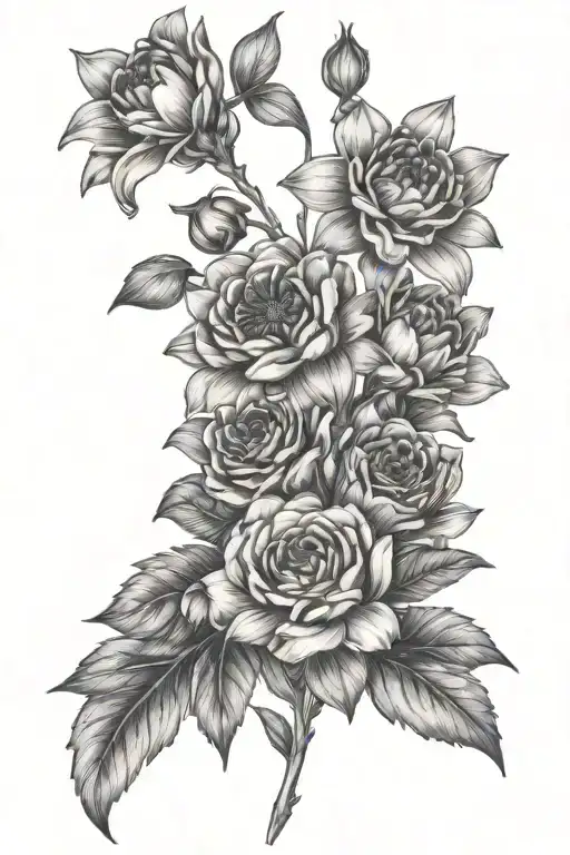 January Febuary April September And October Birthflower Bouquet