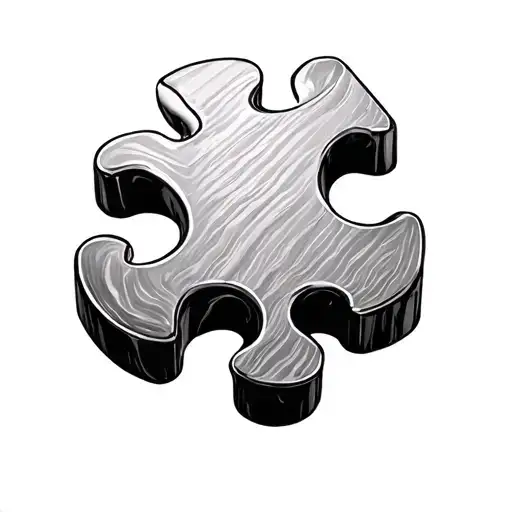3D Puzzle Piece Made With Shading