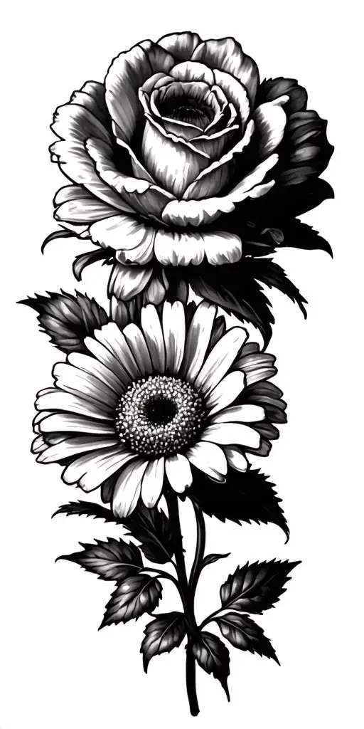 A Maguerite And A Calendula Representing Passion