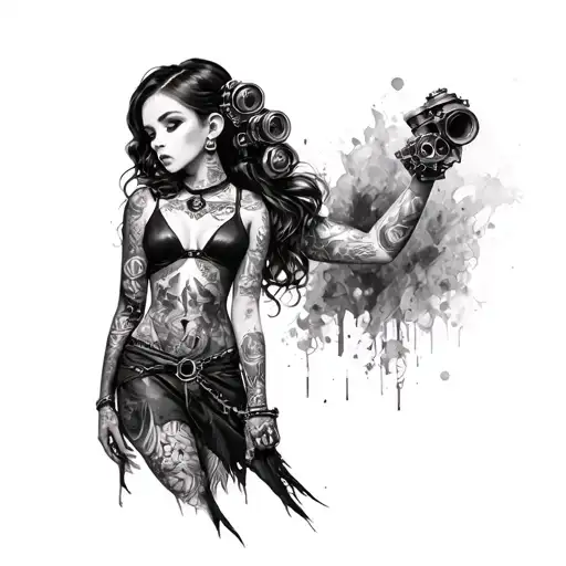 Steampunk Girl With Full Body