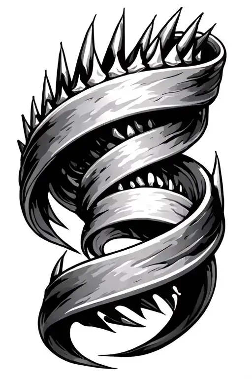 Band Tattoo With Unique Bendy Spikes Pattern Inspired