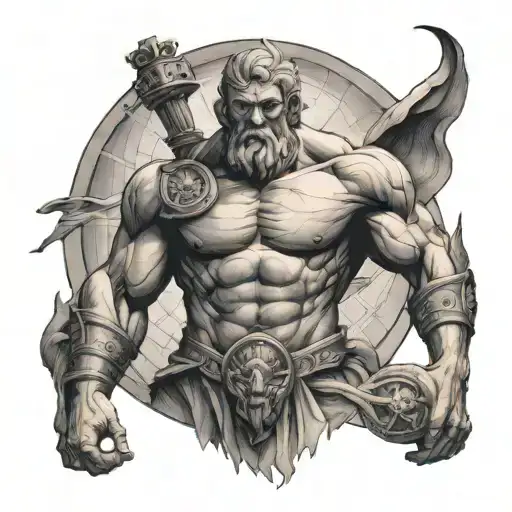 Greek Titan Atlas Carrying The World On His Shoulders