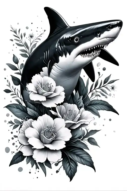 Flowers And Shark