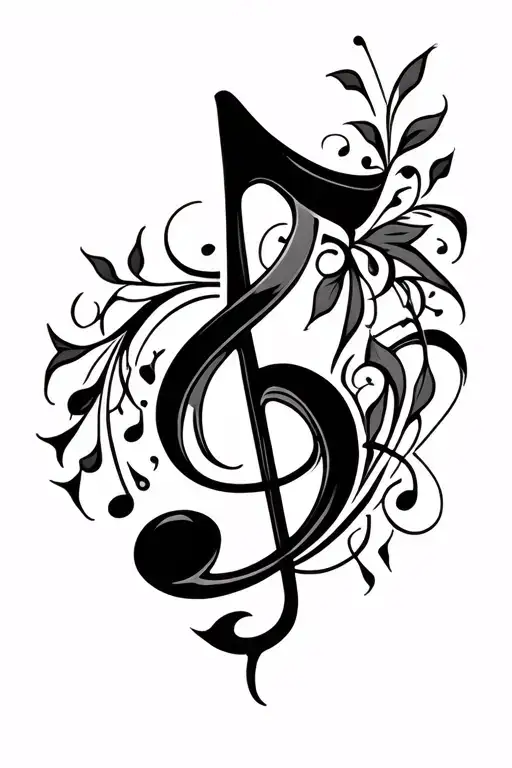 Cool Pattern In The Shape Of A Musical Double Quaver