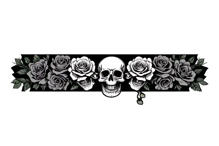 1800 Handcuff Roses Skull