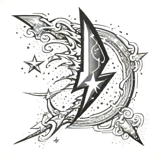 Lightening Bolt And Sparkles