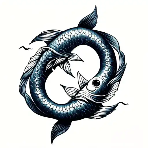 Pisces And Cancer Zodiac Symbol Integrated