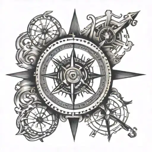 Compass With 4 Initials Incorporated
