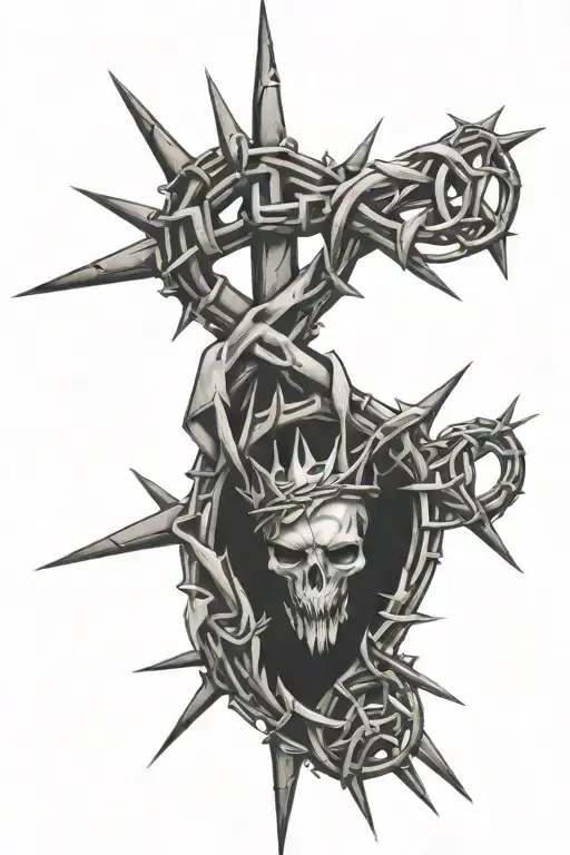 Crown Of Thorns And Cyber Sigilism Style