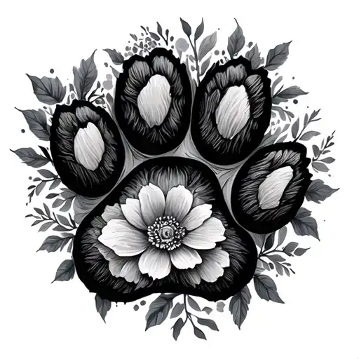Floral Paw Print