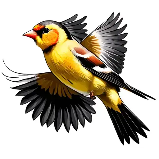 American Goldfinch Flying